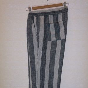 Linen Stripped Ankle Pants
